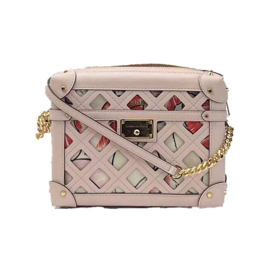 Michael Kors Theodora 35T1G2TC5Y Small Zip Trunk MK Leather Crossbody Bag Powder Blush Michael Kors Theodora 35T1G2TC5Y Small Zip Trunk MK Leather Crossbody Bag Powder Blush
